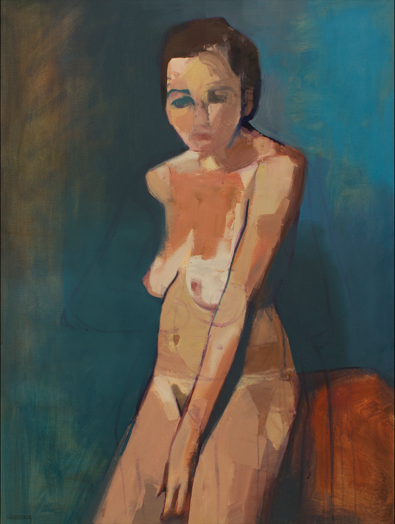 Woman with Blue Background